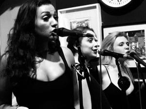 Beth, Tess & Tina singing at Granvilles