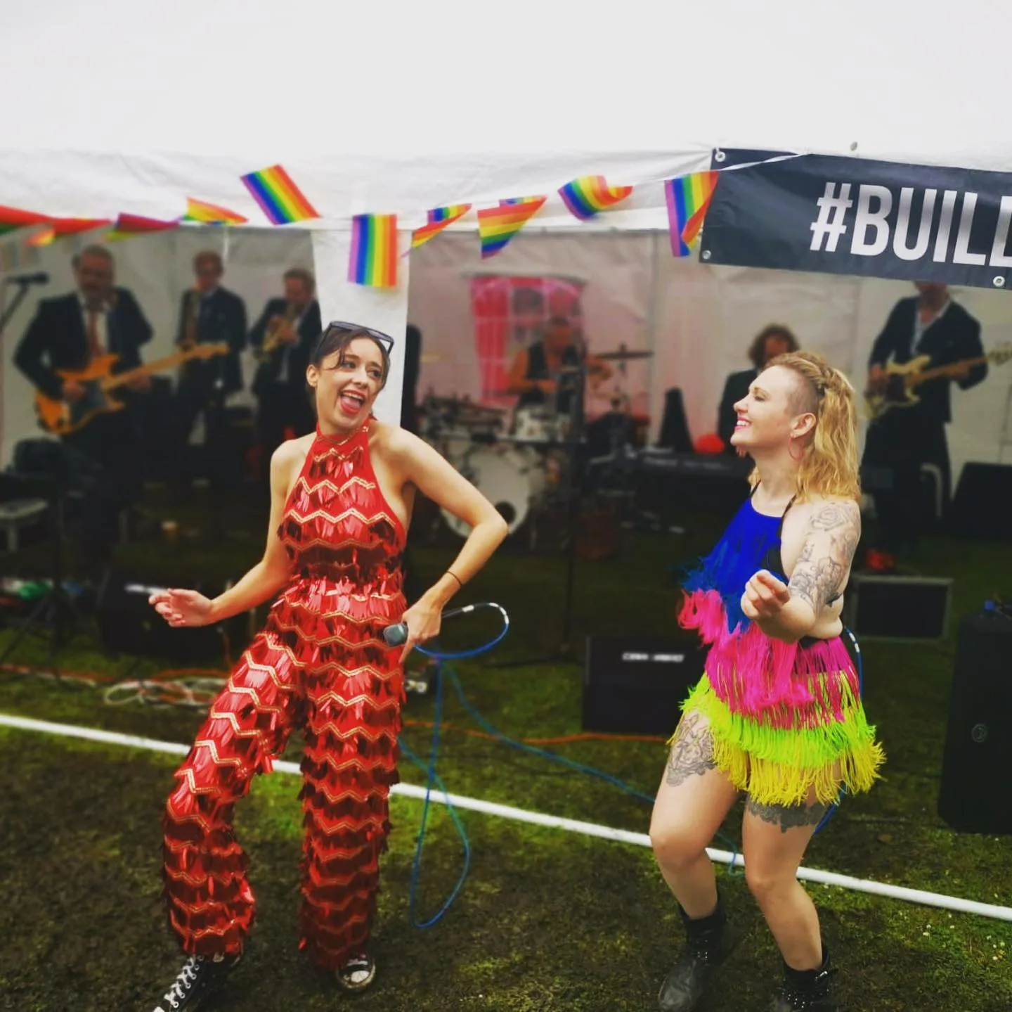 Tess and Tina loving the Pride show