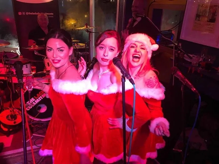 Ella, Tessa and Tina with The Lack of Commitments at Granvilles for Christmas