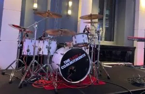 Harv's drumkit at the Edwardian Hotel, Manchester